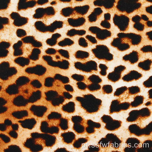 Tecido de spandex rayon tricotado estampado com leopardo